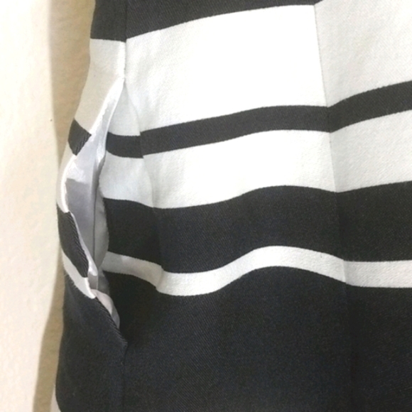 Kate Spade Women's Cape Stripe Cocktail Dress Black White Stripe Size 0 - Picture 10 of 16